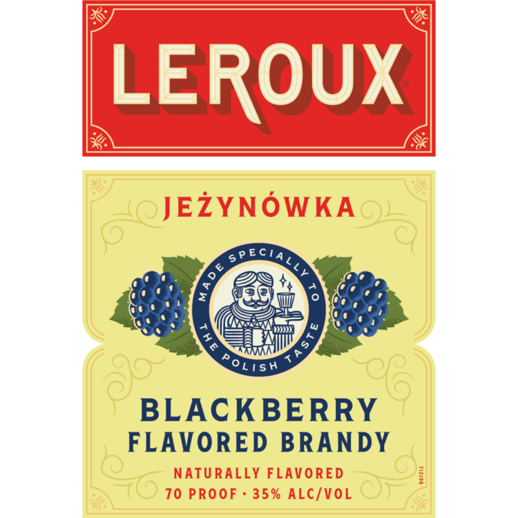 Leroux Blackberry Flavored Brandy Polish Style 70 - 375ML - Front Label