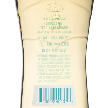 Lobos 1707 Tequila Reposado 80 - 375ML - Back Label