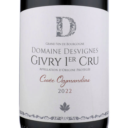 Domaine Desvignes Givry Premier Cru Cuvee Ozymandias 2022 - 750ML - Front Label