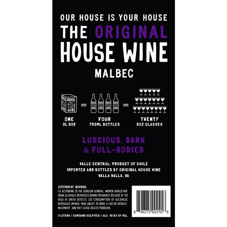 House Wine Malbec Central Valley - 3.0L
