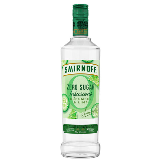 Smirnoff Cucumber & Lime Flavored Vodka Zero Sugar Infusions 60 - 750ML