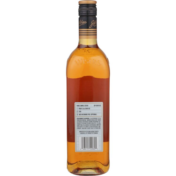 J.P. Wiser's Old Fashioned Whisky Cocktail 70 - 750ML - Back