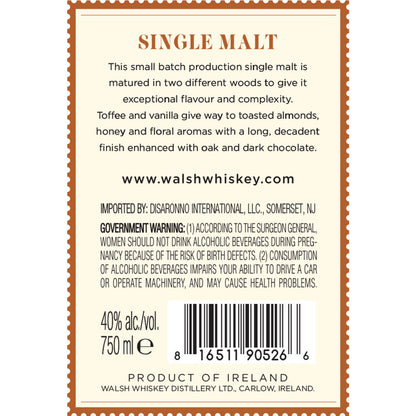 The Irishman Single Malt Irish Whiskey 80 - 750ML - Back Label