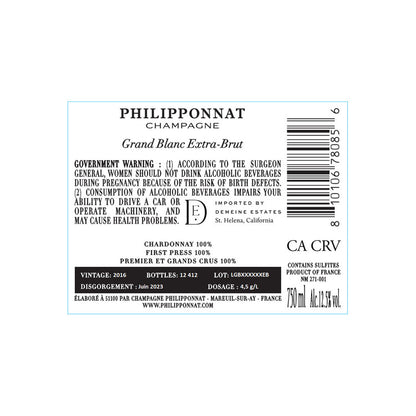 Philipponnat Champagne Extra Brut Grand Blanc 2016 - 750ML