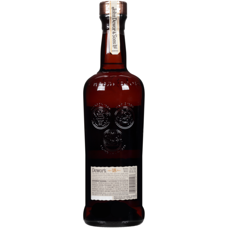 Dewar's Blended Scotch The Vintage 18 Yr 80 W/ Gift Tin - 750ML - Back
