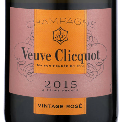 Veuve Clicquot Champagne Brut Rose Vintage 2015 W/ Gift Box - 750ML - Front Label