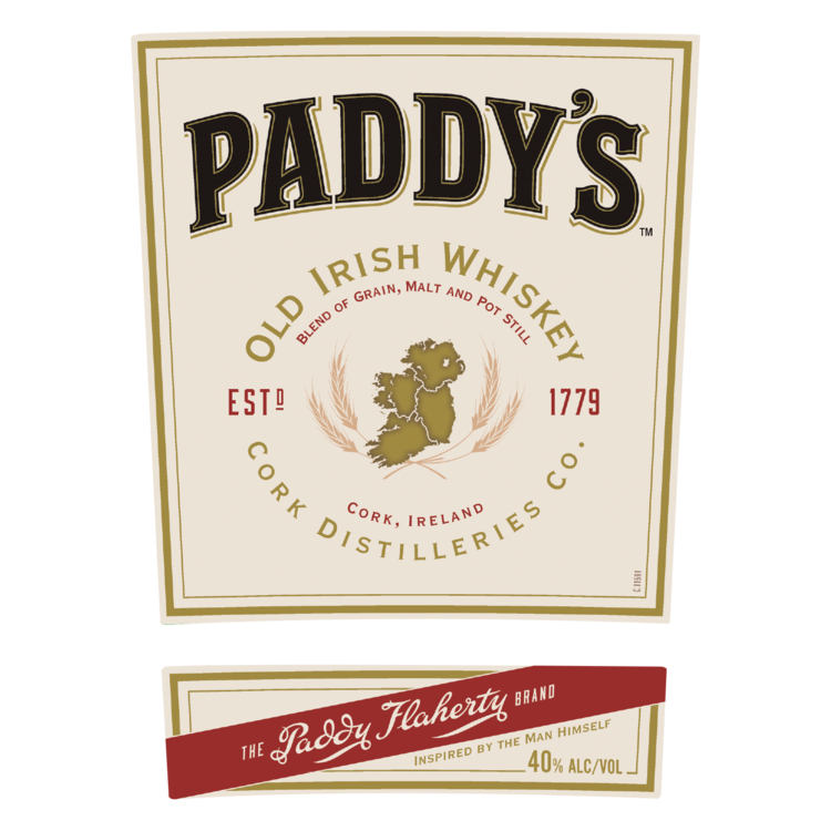 Paddy Blended Irish Whiskey 80 - 1.0L - Front Label