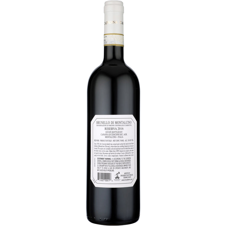 Capanna Brunello Di Montalcino Riserva 2016 - 750ML