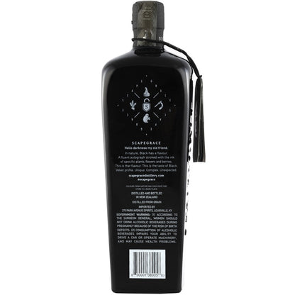 Scapegrace Black Gin Small Batch 83.2 - 750ML - Back