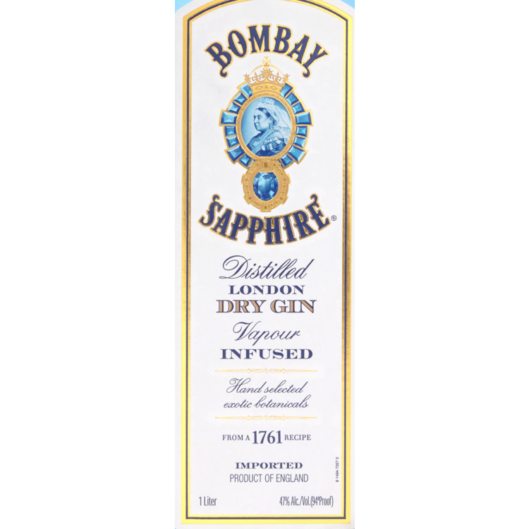 Bombay Sapphire Gin 94 - 1.0L - Front Label