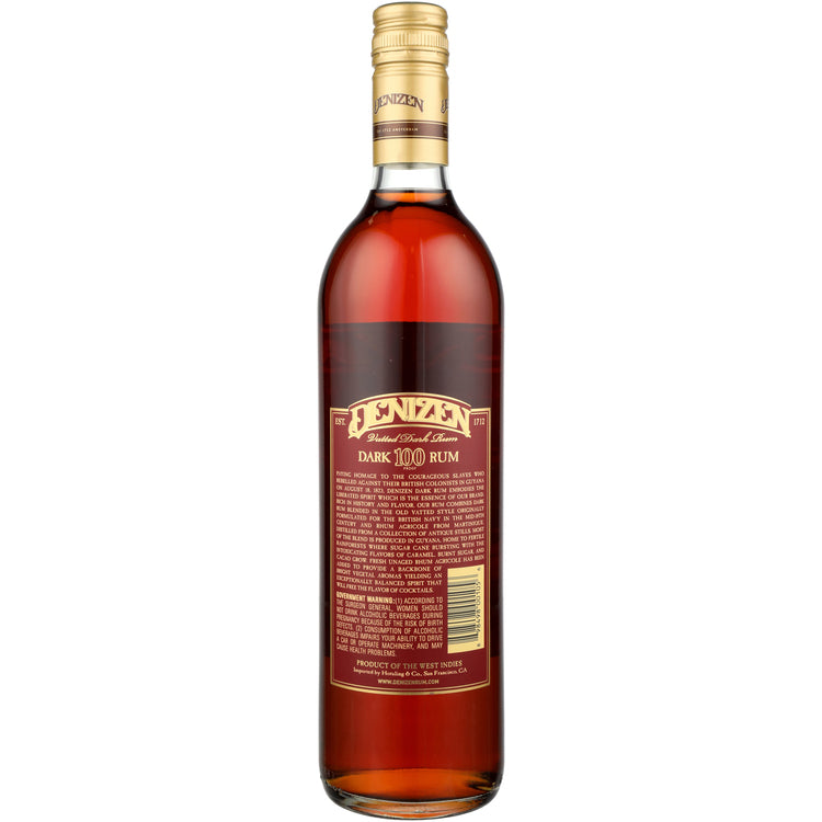 Denizen Dark Rum Vatted 100 - 750ML - Back
