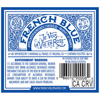 French Blue Rose Wine Bordeaux 2023 - 750ML