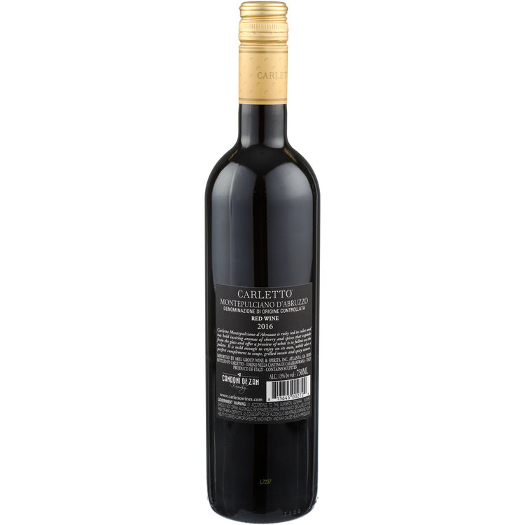 Carletto Montepulciano D'Abruzzo - 750ML - Back