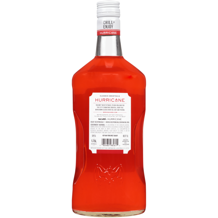 Bacardi Hurricane Classic Cocktails 25 - 1.75L - Back