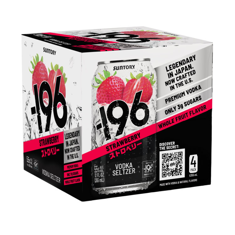 -196 Strawberry Vodka Seltzer Cocktail 11 - 355ML (Case) - Front Label