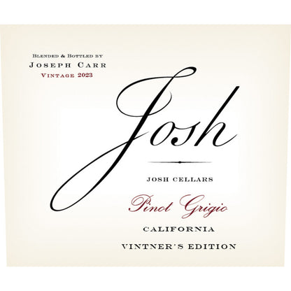 Josh Cellars Pinot Grigio California - 750ML - Front Label