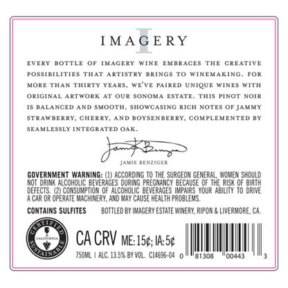 Imagery Pinot Noir California - 750ML - Back