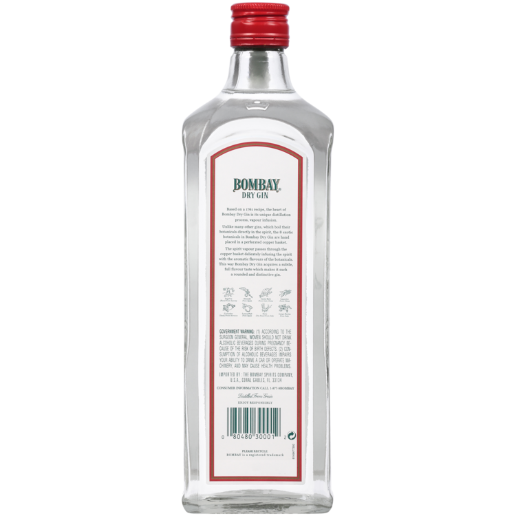 Bombay London Dry Gin 86 - 1.0L - Back