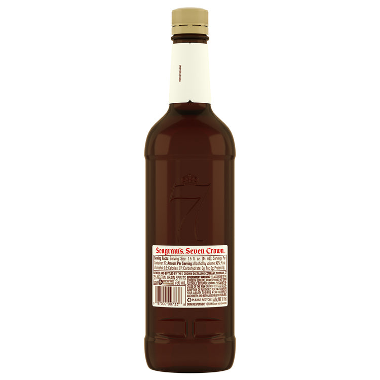 Seagram's Blended American Whiskey 7 Crown 80 - 750ML - Back