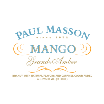 Paul Masson Mango Flavored Brandy Grande Amber 54 - 1.75L - Front Label