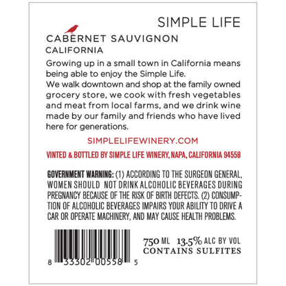 Simple Life Cabernet Sauvignon California - 750ML