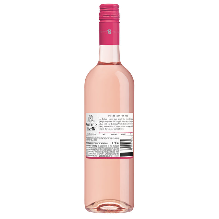 Sutter Home White Zinfandel California - 750ML - Back