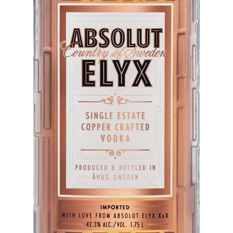 Absolut Vodka Elyx 84.6 - 1.75L - Front Label