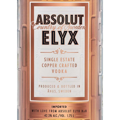 Absolut Vodka Elyx 84.6 - 1.75L - Front Label