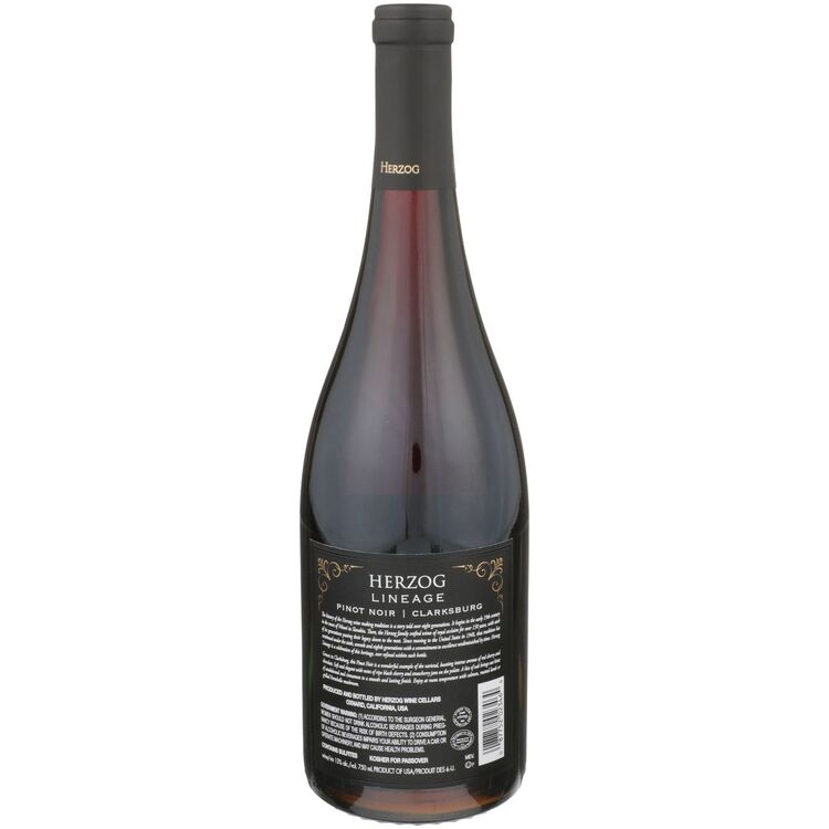 Herzog Pinot Noir Lineage Clarksburg - 750ML - Back