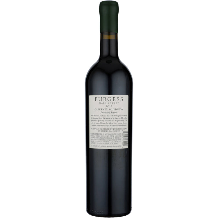 Burgess Cabernet Sauvignon Sorensons Reserve Napa Valley 2015 - 750ML