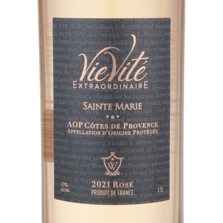 Vie Vite Cotes De Provence Rose Extraordinaire 2021 - 1.5L - Front Label