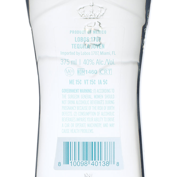 Lobos 1707 Tequila Joven 80 - 375ML - Back Label