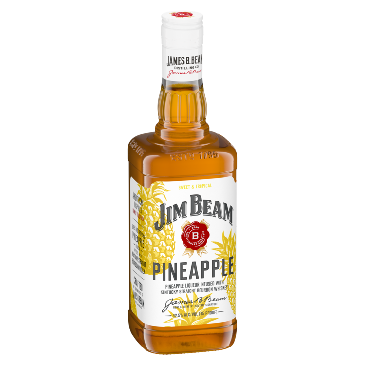 Jim Beam Pineapple Liqueur Infused With Bourbon Flavored Whiskey 65 - 750ML - Front Label