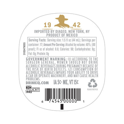 Don Julio Tequila Blanco 80 - 750ML - Back Label