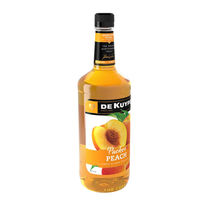 Dekuyper Sour Peach Schnapps Pucker 30 - 1.0L - Front Label