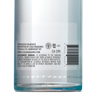 Casa Dragones Tequila Joven 80 W/ Gift Box - 750ML - Back Label