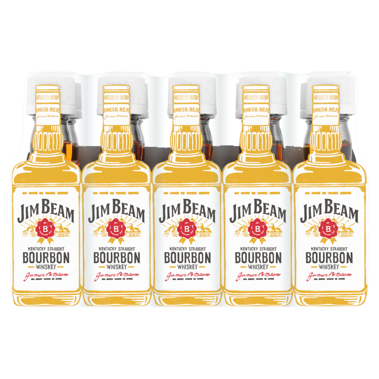 Jim Beam Straight Bourbon White Label 4 Yr 80 Wrap - 50ML - Front