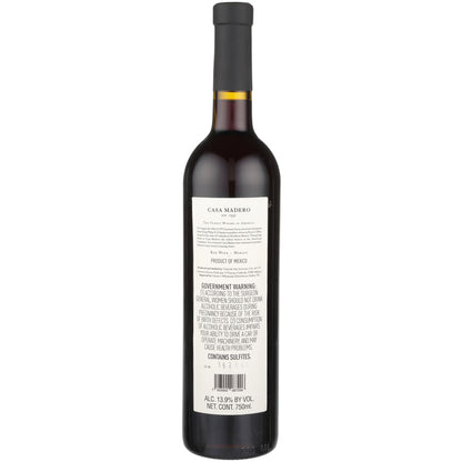 Casa Madero Merlot Valle De Parras - 750ML - Back