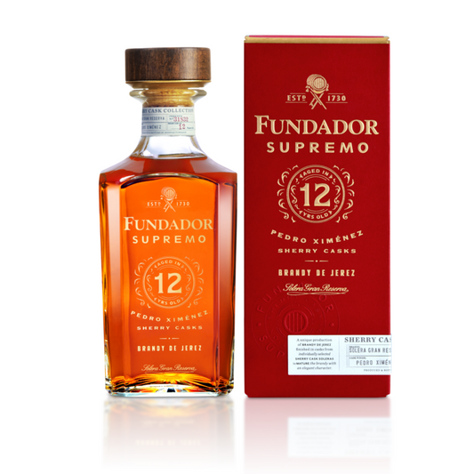 Fundador Brandy De Jerez Supremo Pedro Ximenez Sherry Casks Solera Gra - 1.0L