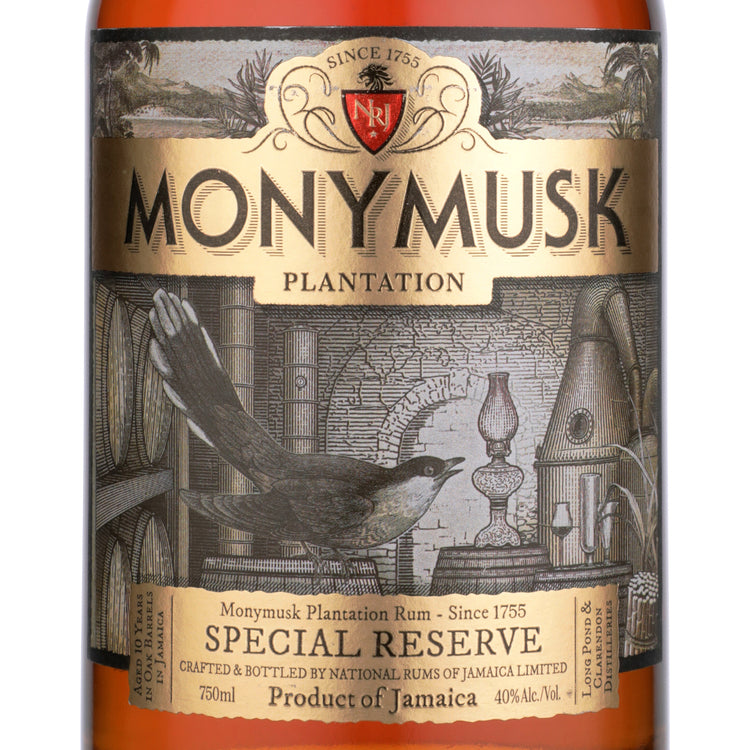 Monymusk Gold Rum Special Reserve 10 Yr 80 - 750ML - Front Label