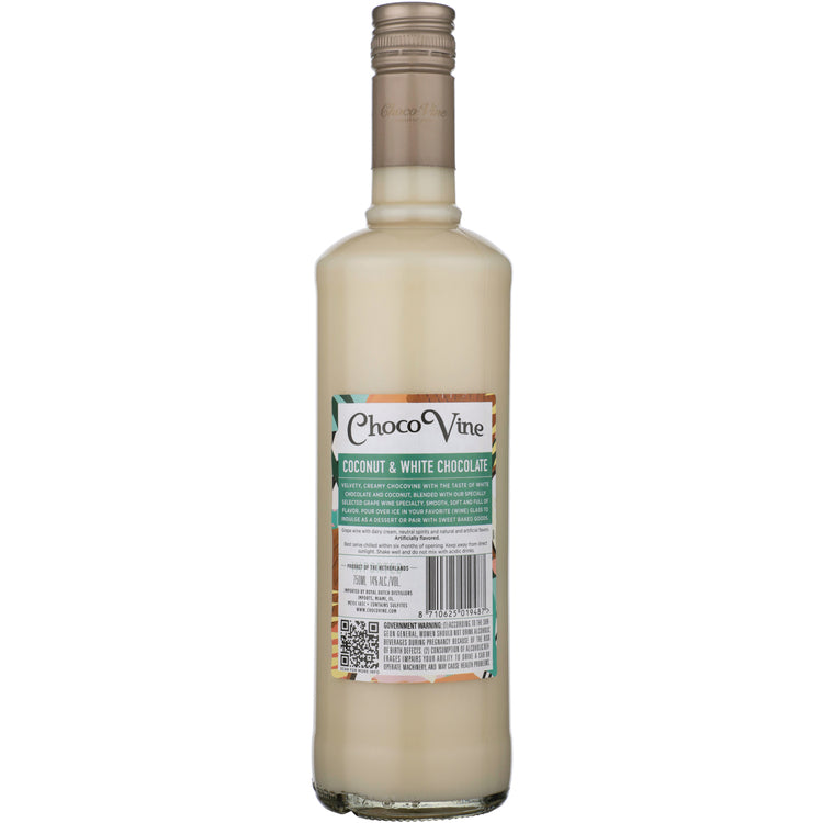 Chocovine Coconut & White Chocolate Holland - 750ML - Back