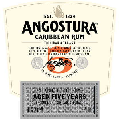 Angostura Aged Rum Superior 5 Yr 80 - 750ML - Front Label