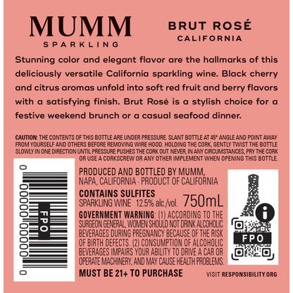 Mumm Sparkling Brut Rose California - 750ML