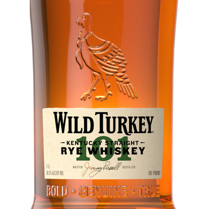 Wild Turkey Straight Rye Whiskey 101 - 1.0L - Front Label
