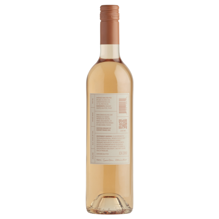 Avaline Rose Wine France Made With Organic Grapes - 750ML - Back