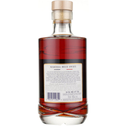 Martell Cognac Vsop Finished In Bourbon Casks Blue Swift 80 - 750ML - Back