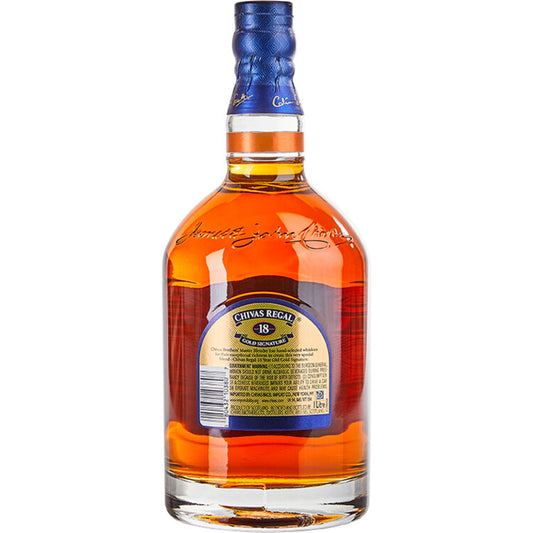 Chivas Regal Blended Scotch Gold Signature 18 Yr 80 No Carton - 1.0L - Back