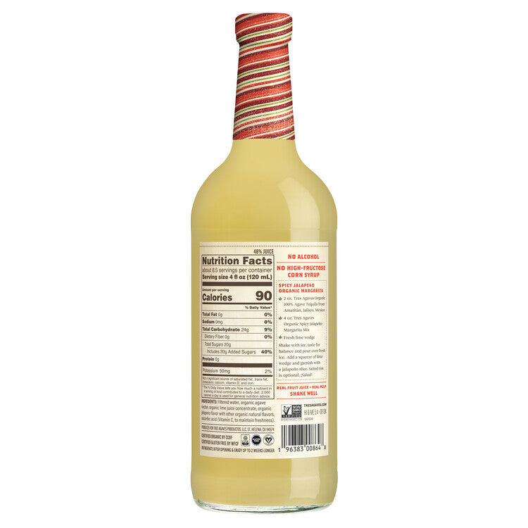 Tres Agaves Spicy Margarita Mix - 1.0L - Back