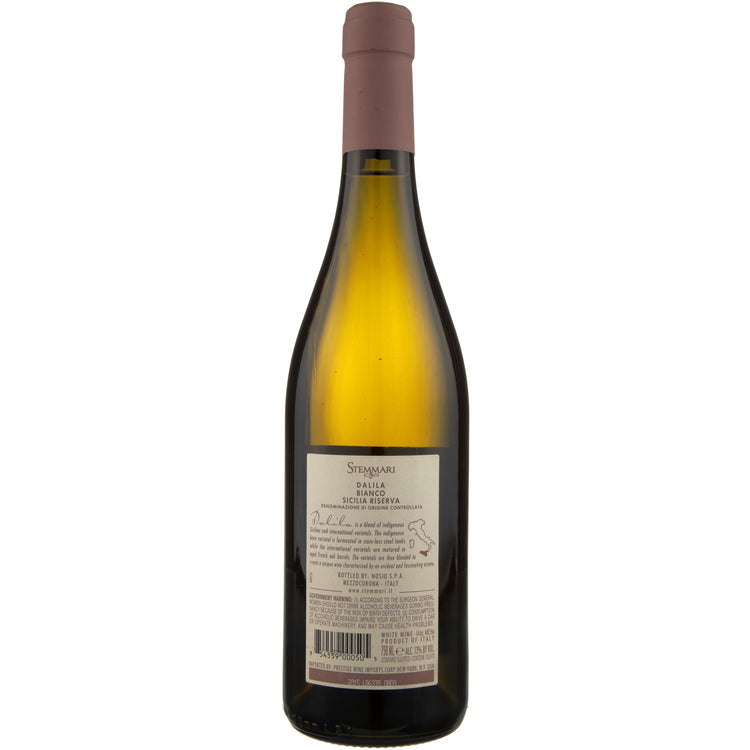 Stemmari Sicilia Bianco Riserva Dalila - 750ML - Back