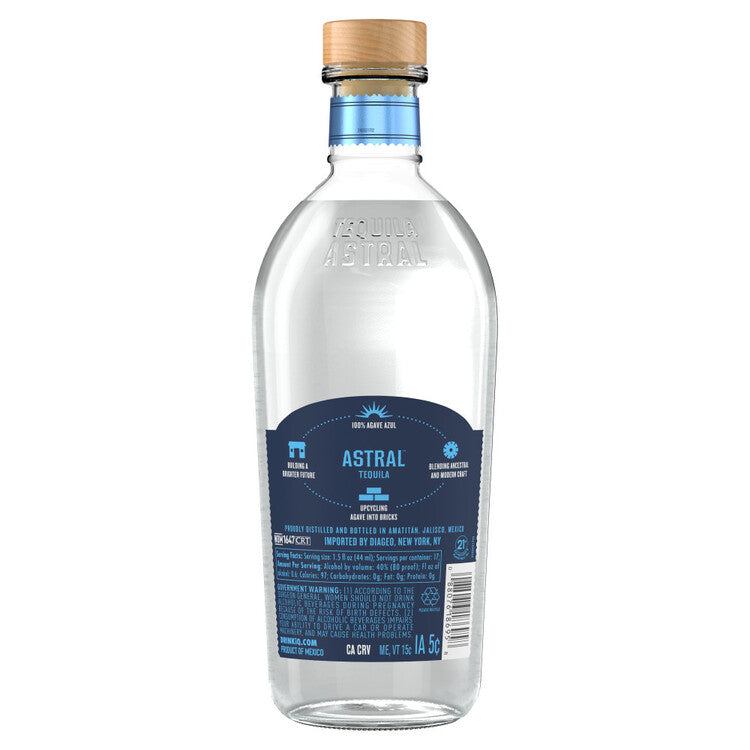 Astral Tequila Blanco 80 - 750ML - Back